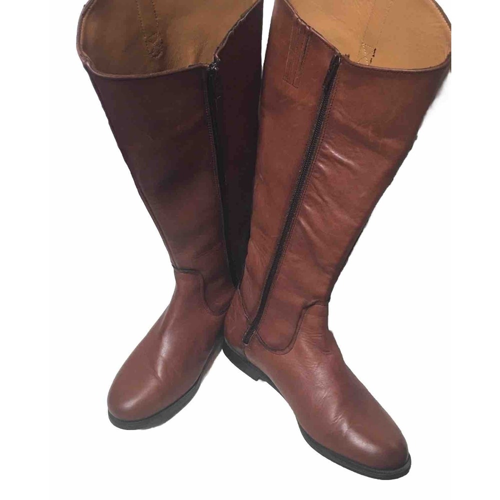 Sebago Riding Boots‎ Womens Brown Leather Equestrian Side Zipper Size 6.5